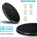 Carregador rápido sem fio Pad Stand Desktop Mobile Phone Charging Dock Station para iPhone 15 14 13 12 11 X Samsung Xiaomi Huawei