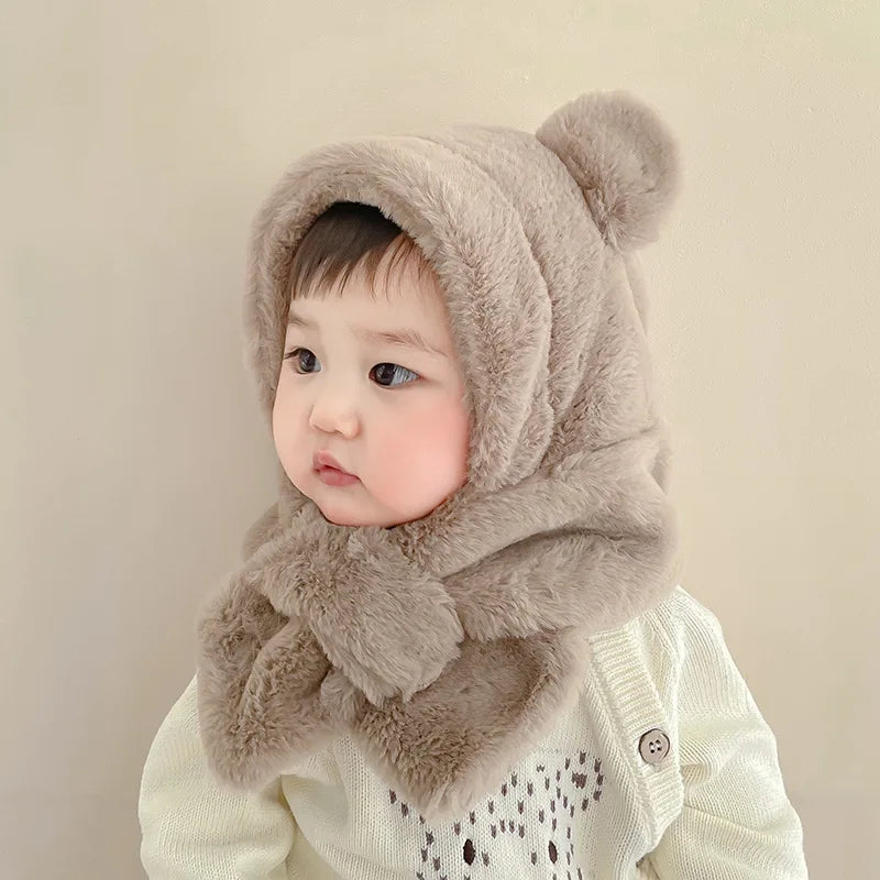 Lenço infantil de urso de peles artificiais