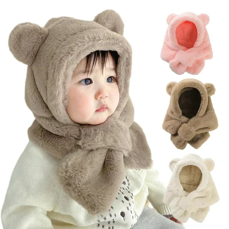 Lenço infantil de urso de peles artificiais