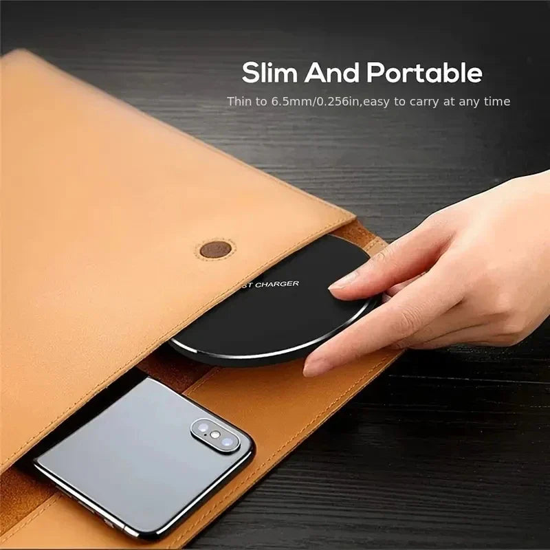 Carregador rápido sem fio Pad Stand Desktop Mobile Phone Charging Dock Station para iPhone 15 14 13 12 11 X Samsung Xiaomi Huawei