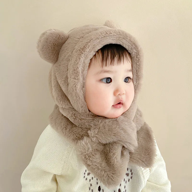 Lenço infantil de urso de peles artificiais
