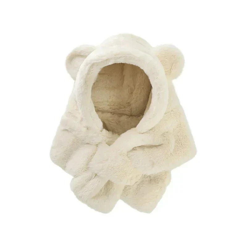 Lenço infantil de urso de peles artificiais