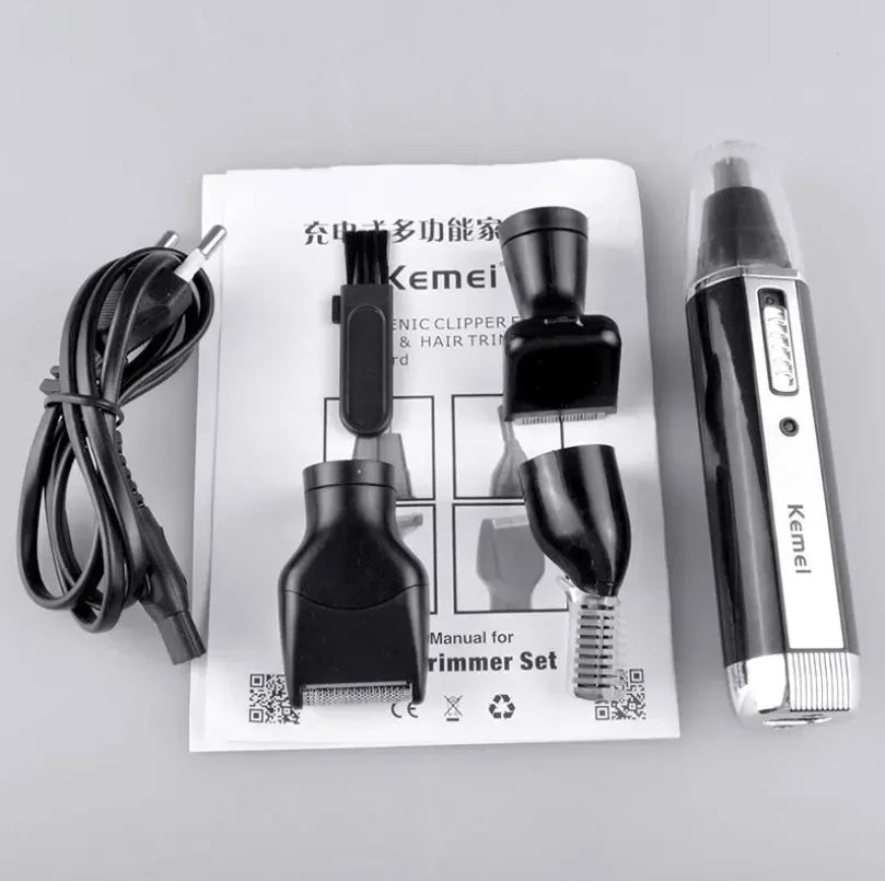 Barbeador Elétrico Recarregável 4 em 1 PRO KEMEI