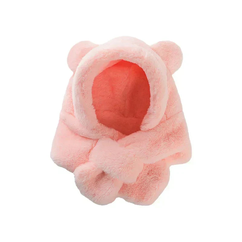 Lenço infantil de urso de peles artificiais
