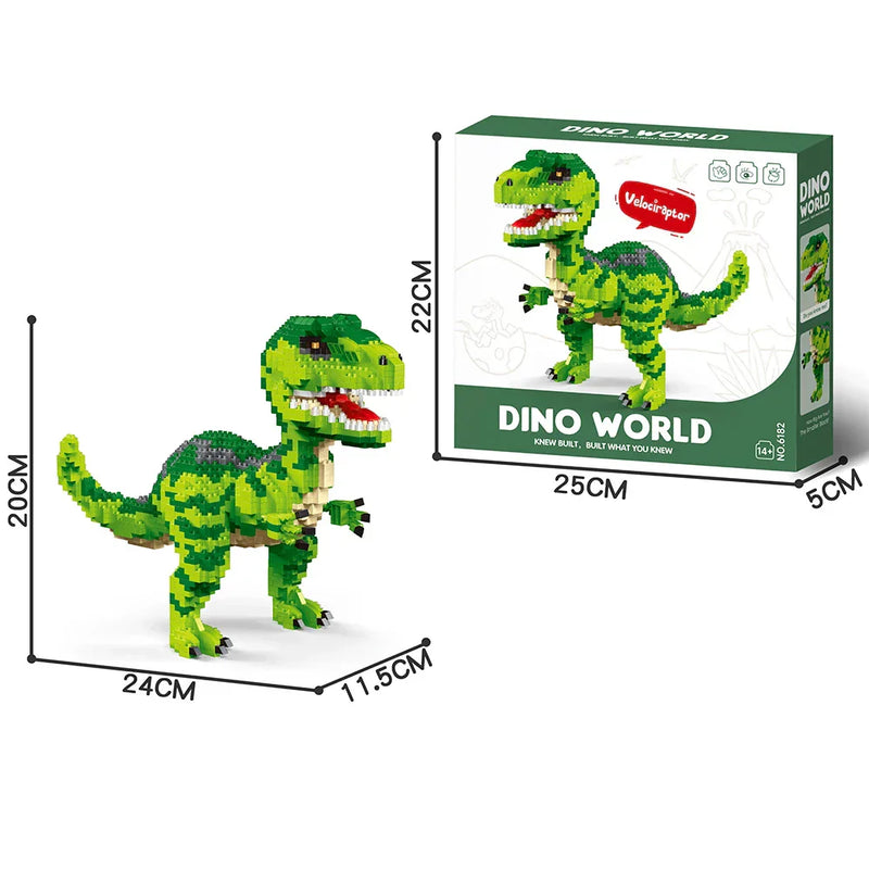 Dinossauro em blocos brinquedo infantil